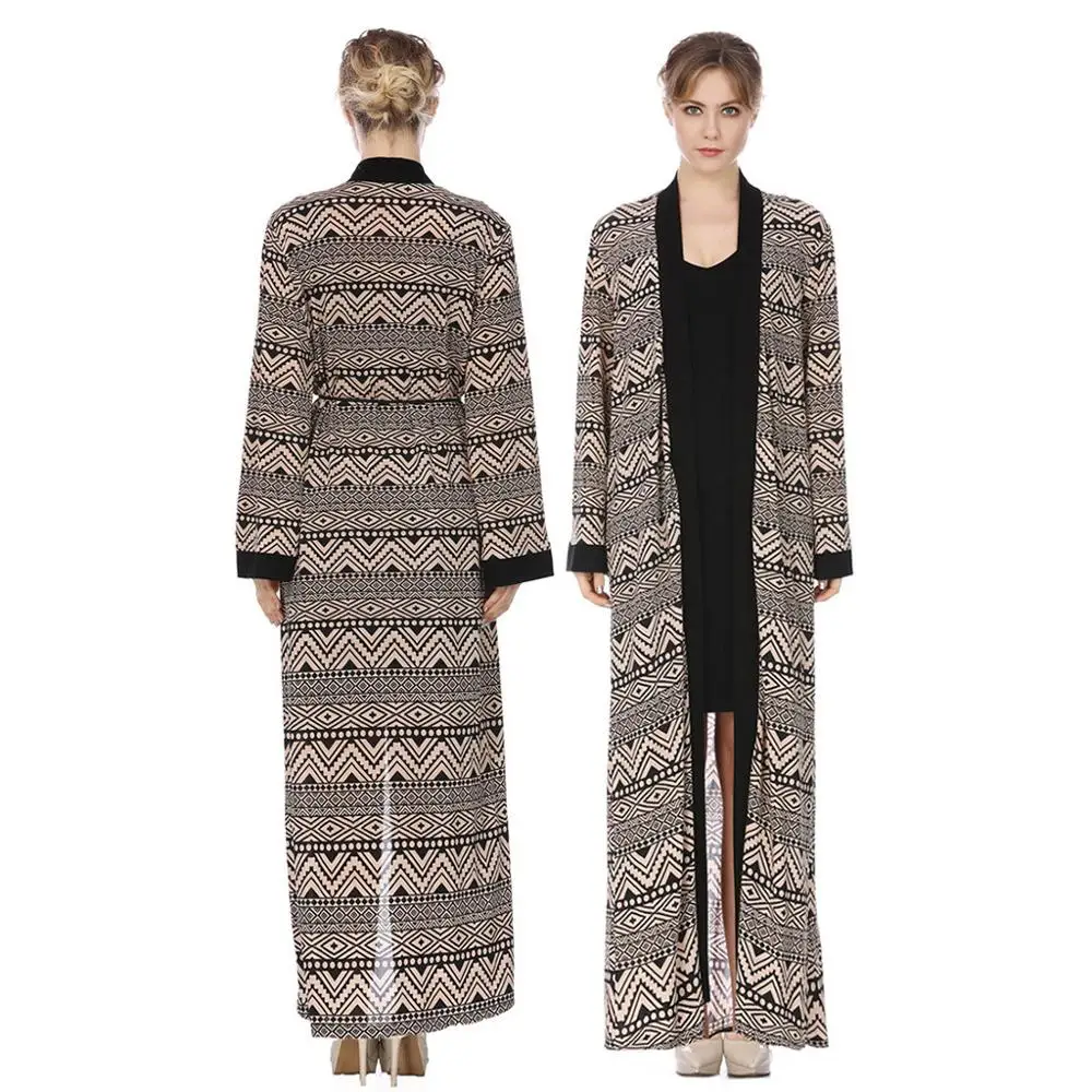 Мусульманская Abaya женская мусульманская одежда спереди Открытый национальный