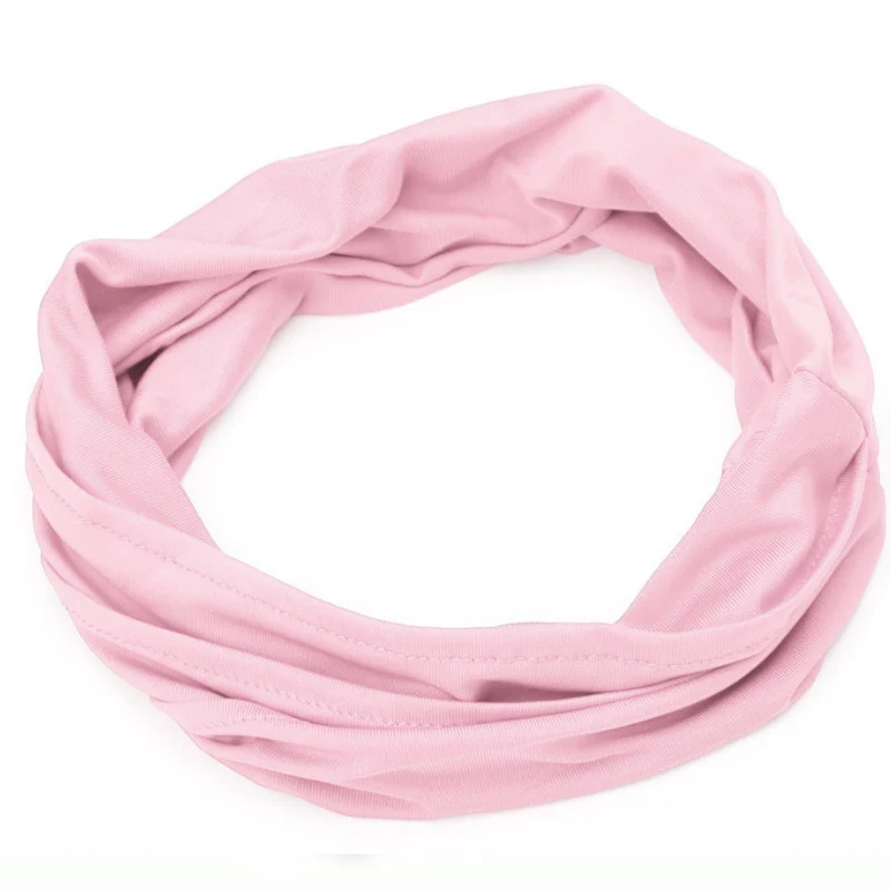 Style A Pink Распродажа, Женская однотонная широкая повязка на голову, летняя богемная широкая эластичная лента для волос для девочек, эластичная Тюрбан, головные повязки для спа - Цвет: Style A Pink