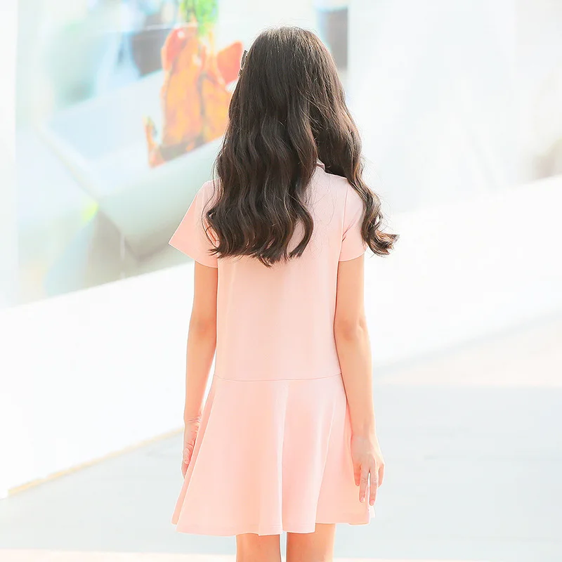 School Girls Sport Dress Turn Down Collar Cotton Casual for Teen Girl 8 10 12 14 15 years | Детская одежда и обувь