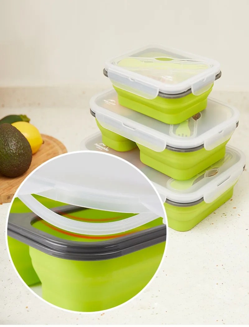 Naturehike Силиконовые Складные Bento Box Складной Портативный Ланч-бокс для еды столовая посуда контейнер для еды миска