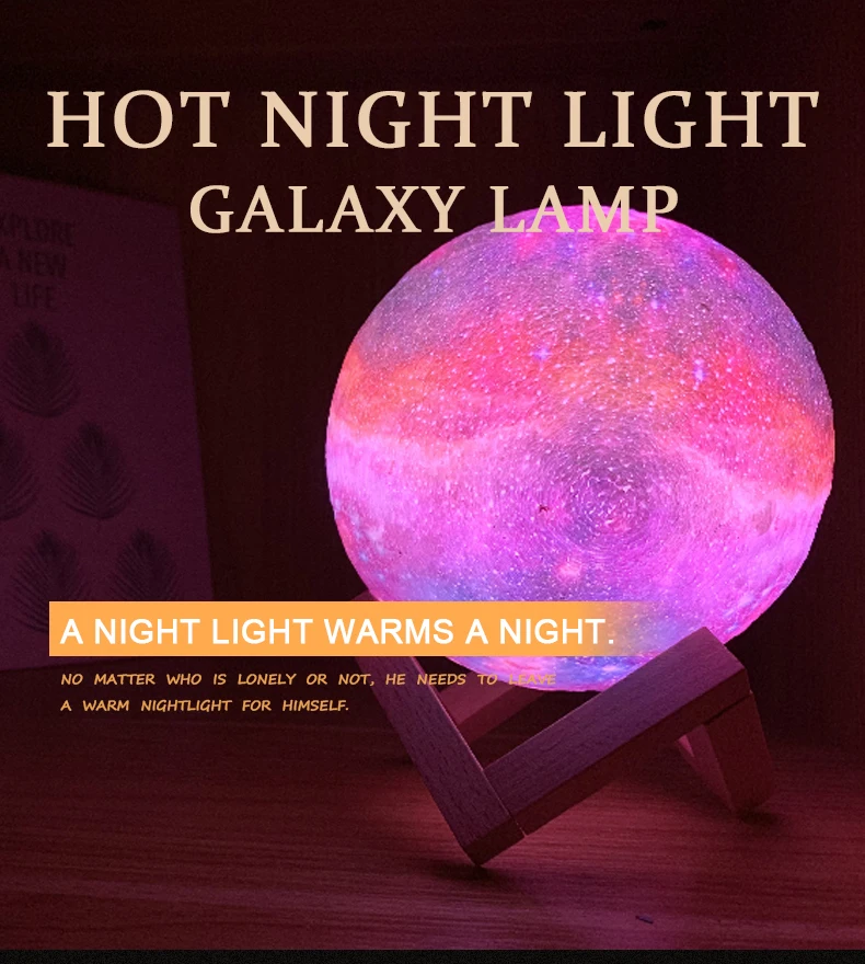 Dropship Galaxy лампы Ночной светильник для дома Спальня лампы в виде Луны, как луна светильник в качестве подарка для детей