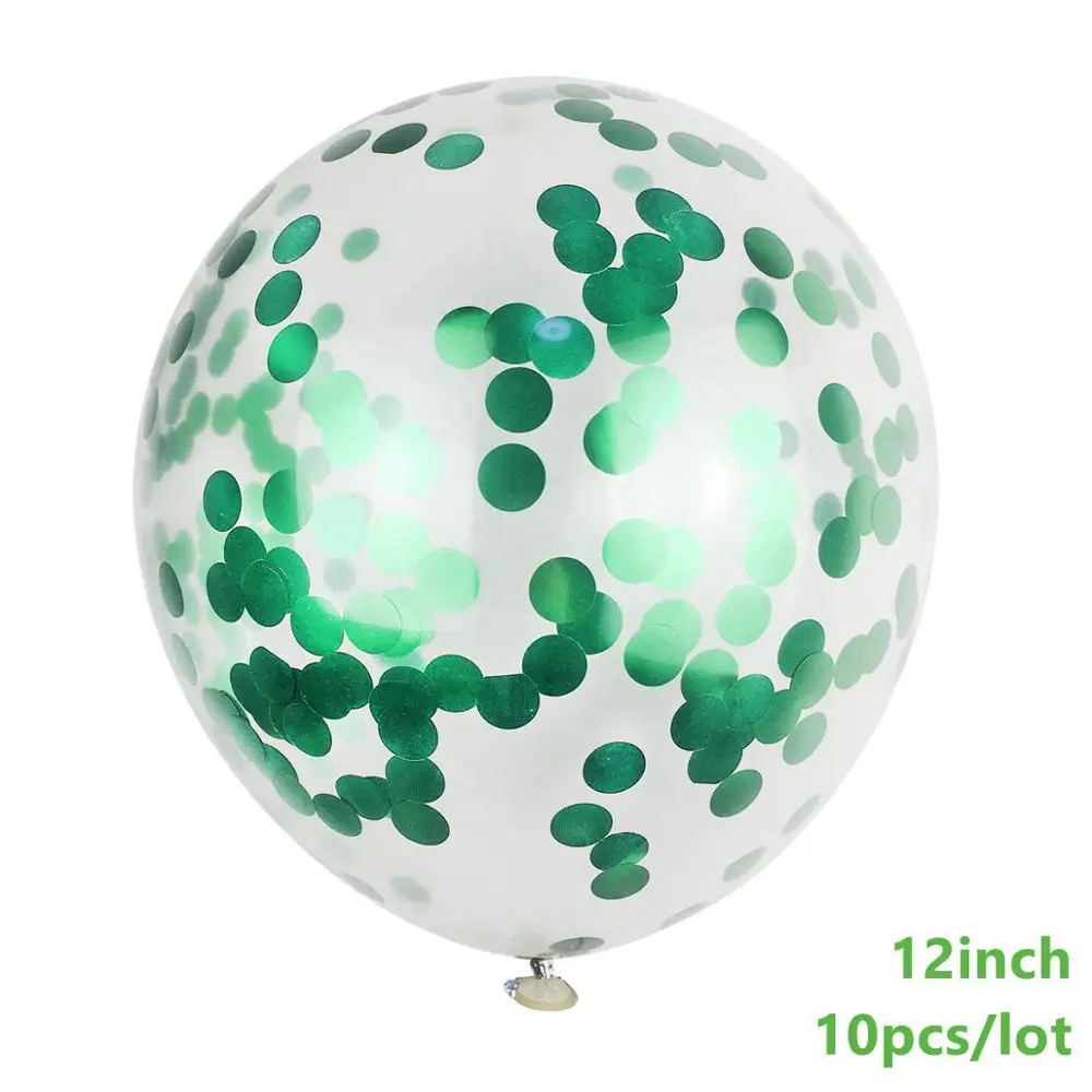 Green Balloons Taoup 10 шт. 12 дюймов золотые с днем рождения прозрачные воздушные шары конфетти баллоны аксессуары гелиевый газ для воздушных шаров Wediing латекс - Цвет: Green Balloons