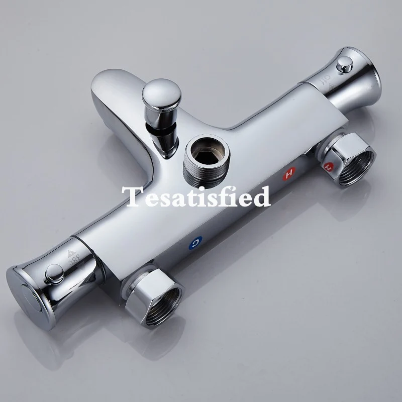 Смеситель для ванной с термостатом настенный кран горячей и холодной воды