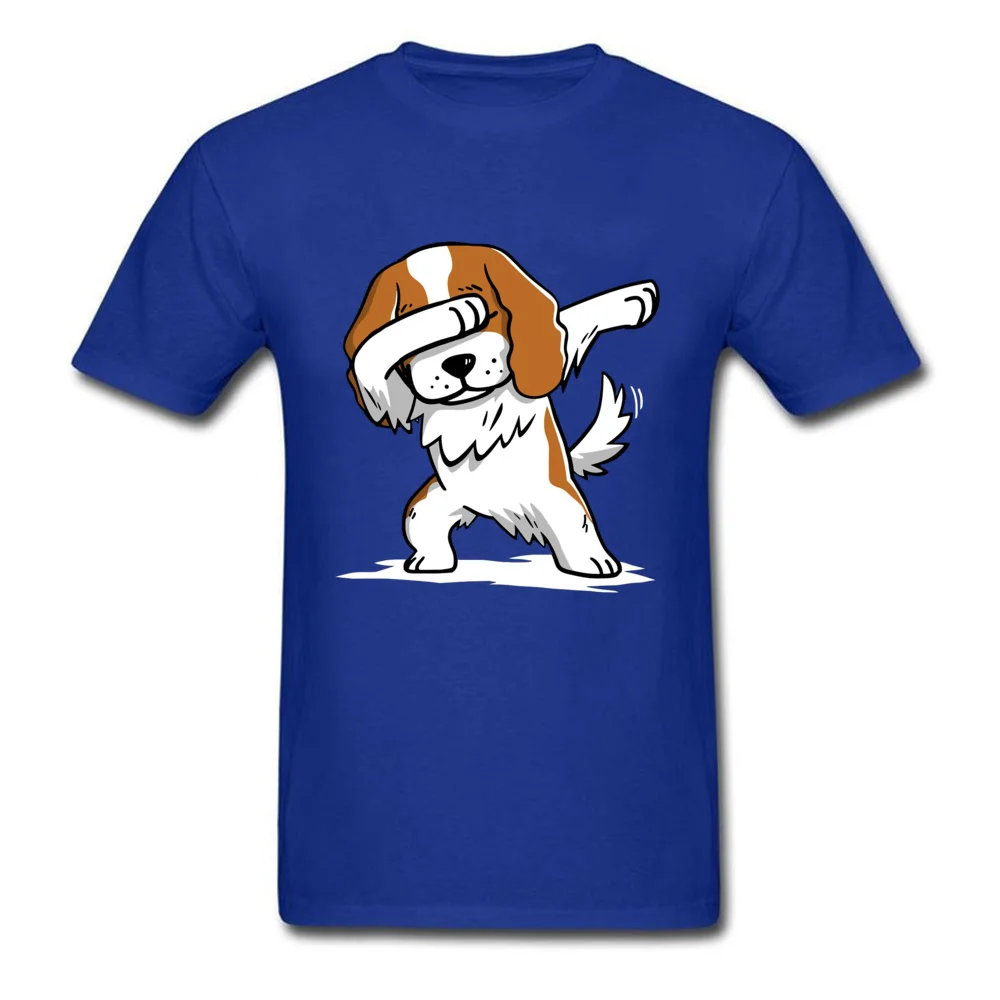 Мужские футболки из хлопка Dabbing Cavalier King Charles Dog Уникальные с короткими рукавами в