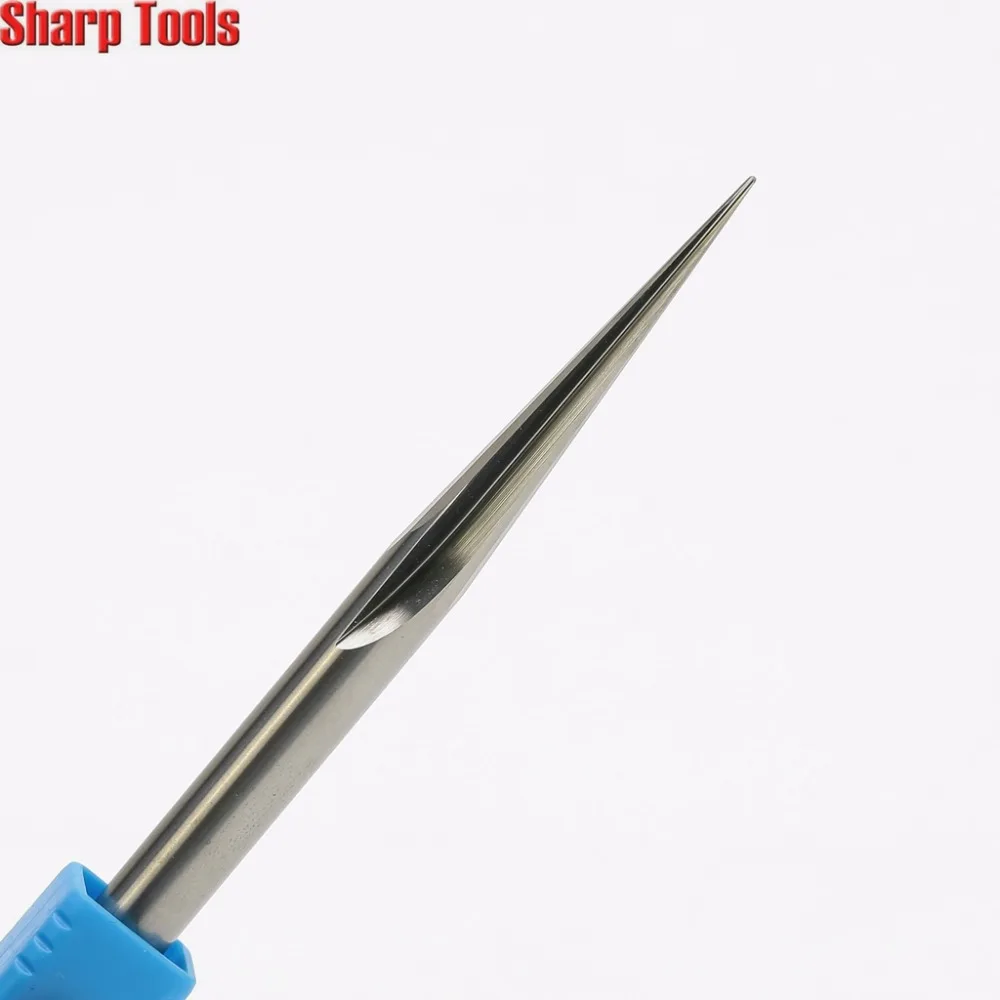 6*30* 80L Tip-0.5mm V паз резак Два флейты прямые карбида вольфрама бит резьба по дереву инструменты концевые фрезы cnc 3D гравировка фрезы