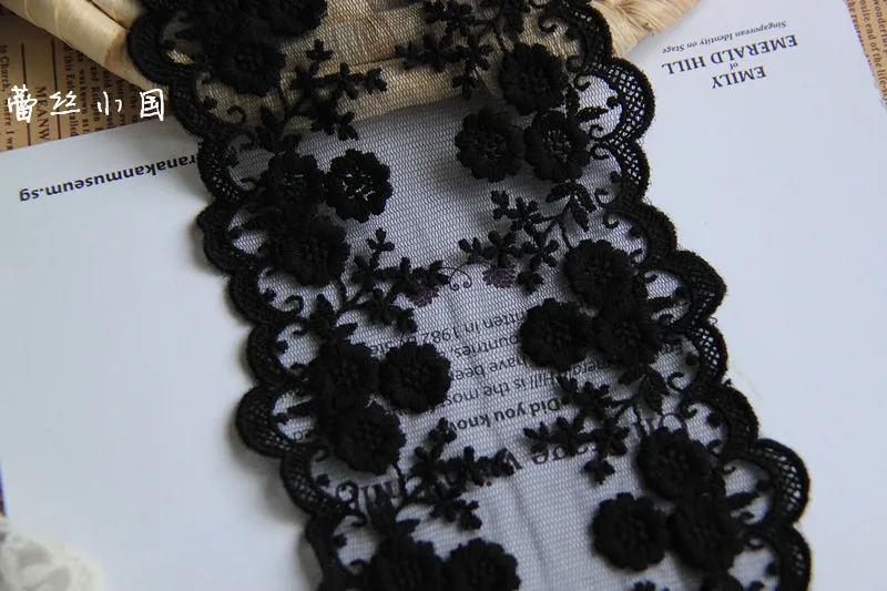 5 ярдов/партия двусторонняя кружевная ткань с цветочной вышивкой 11 см | Дом и сад