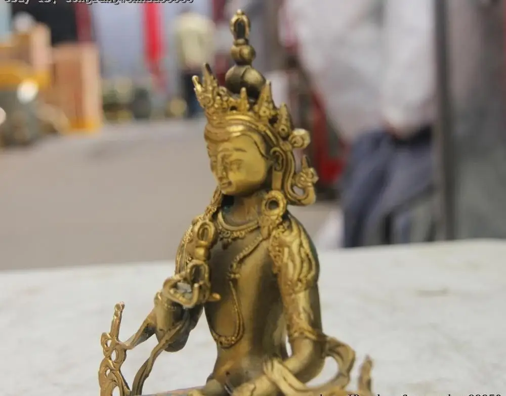 Tibetan Bronze Cloisonne Enamel Vajradhara Vajrabhairava Goddess Buddha Statue | Дом и сад