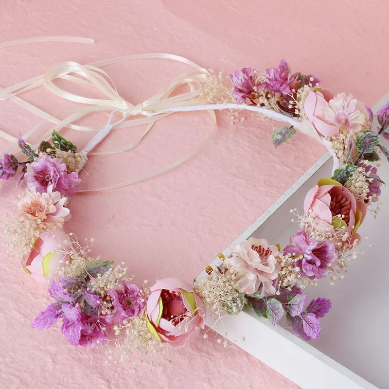 cane wreath eternal flower women bride headdress garlands beach wedding headbands | Украшения и аксессуары