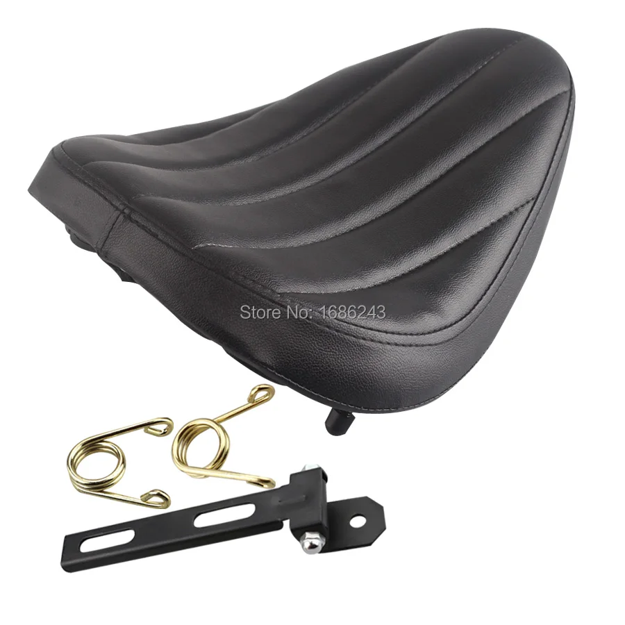 

Универсальный мотоциклетный кронштейн для сиденья соло в стиле ретро из черной кожи, комплект из 2 золотистых пружин, Новинка