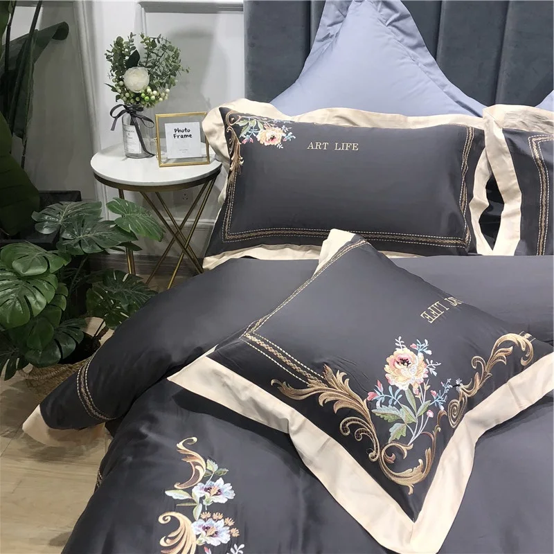 Новый серый синий розовый зеленый роскошный комплект постельного белья из