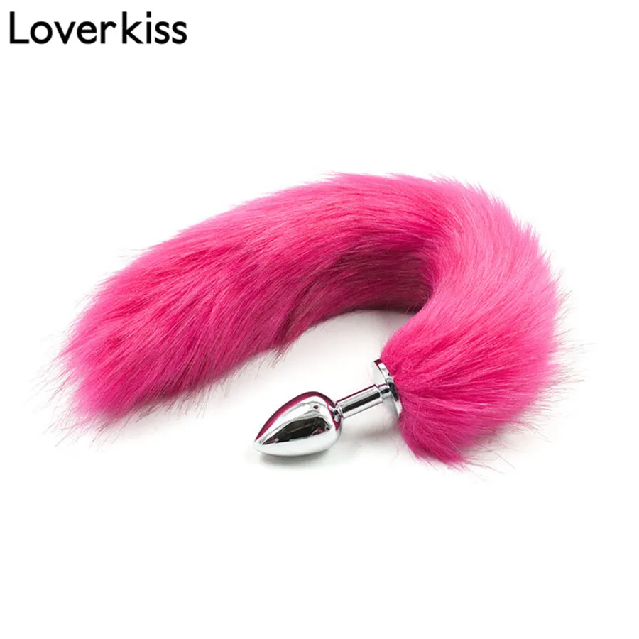Металлическая Анальная пробка Loverkiss S/M/L розовато-красный сделанный человеком