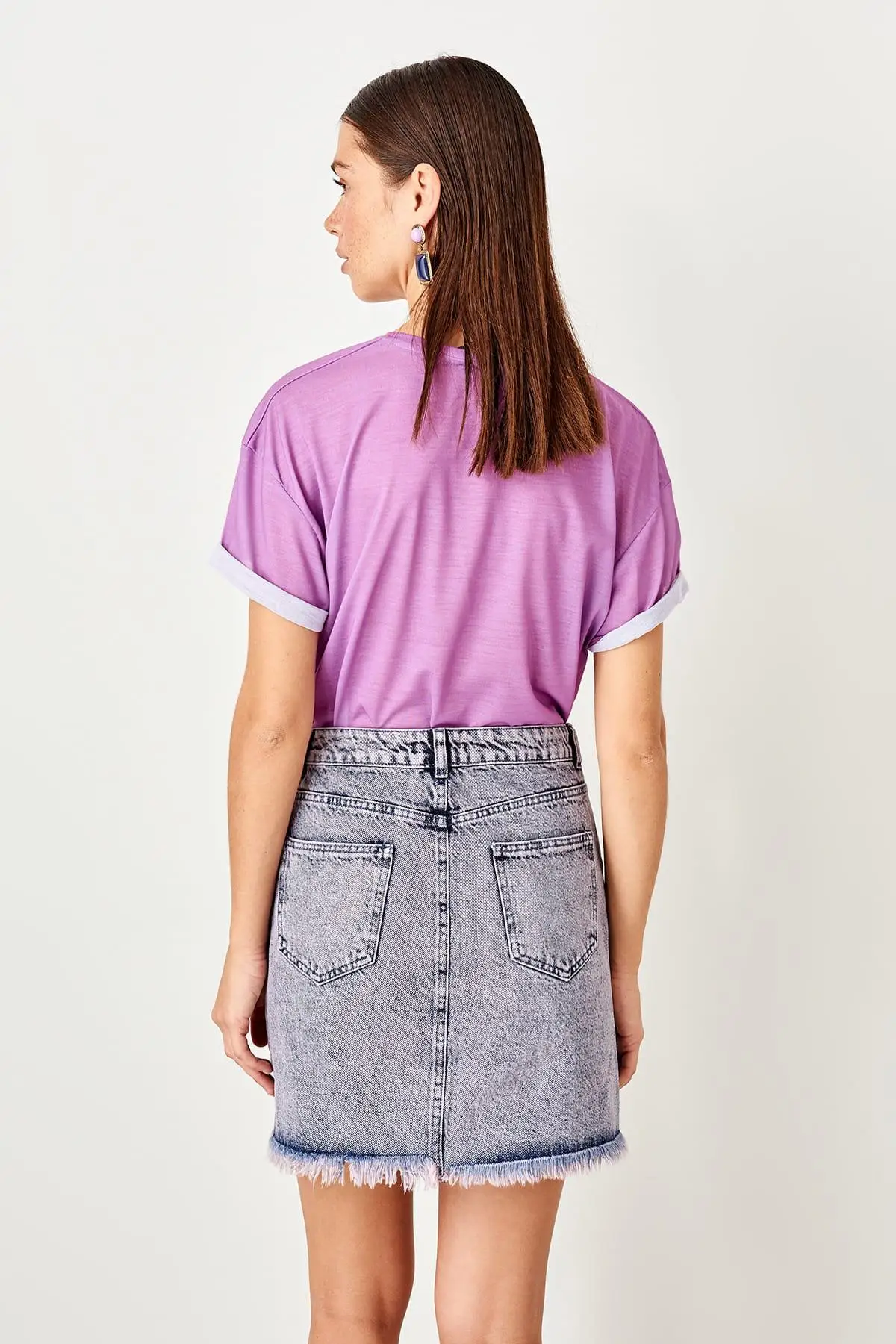 Trendyol кислотная синяя джинсовая юбка TWOSS19LR0341|Женские юбки| |
