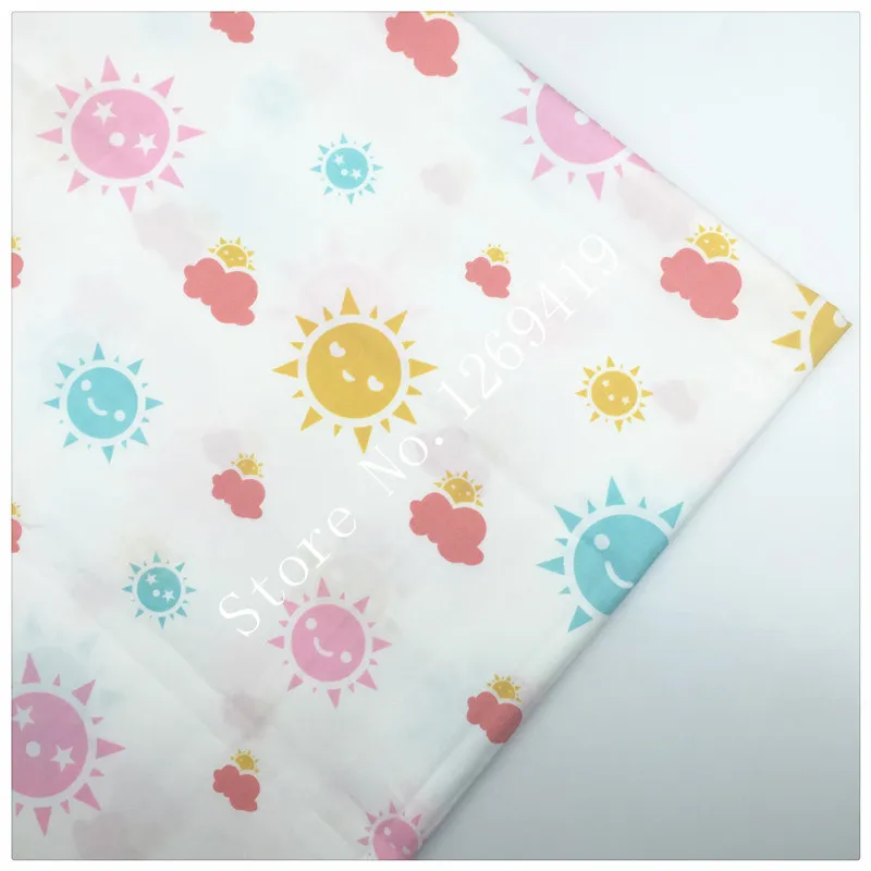 Новый мультфильм раскраска солнце с принтом хлопчатобумажная счетчиком DIY ткани