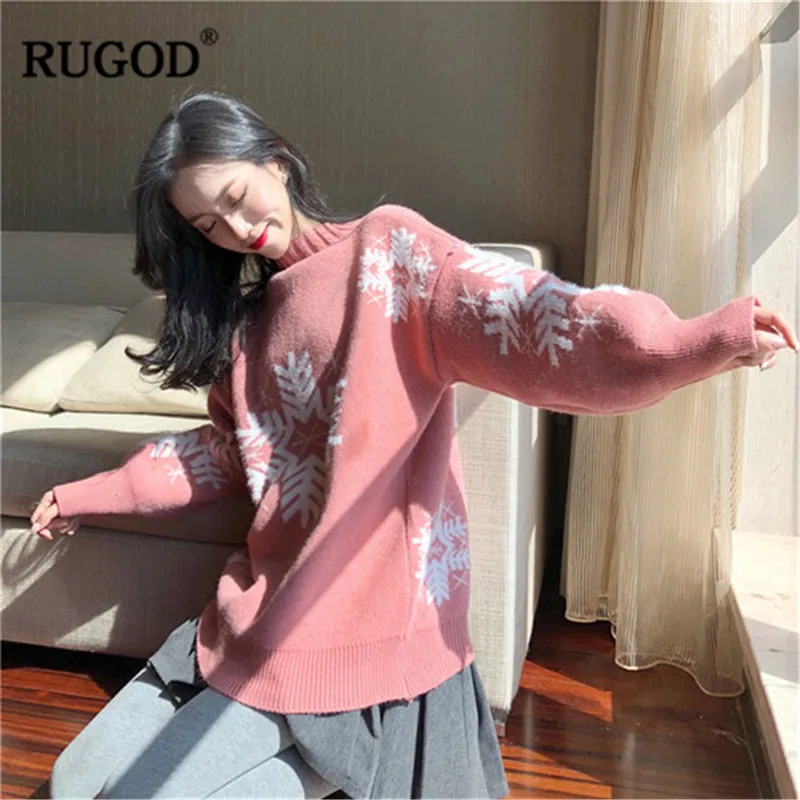 RUGOD/Винтажные Модные женские пуловеры с круглым вырезом однотонные Свободные