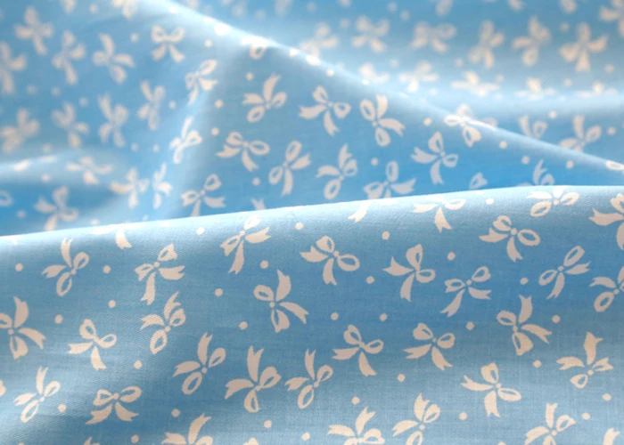 YY DIY красивый 23x24 см синий мультфильм лист бантом комплект хлопковой ткани с