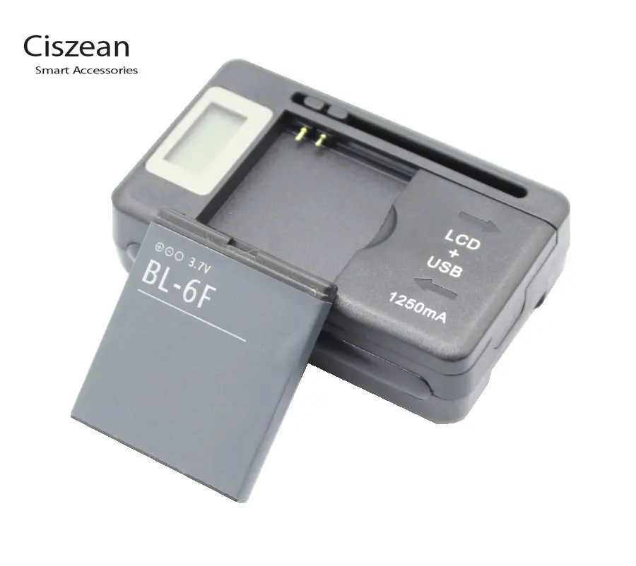 Ciszean 1x3,7 V 1200 мА/ч, BL-6F сменная батарея для мобильного телефона+ Универсальный Зарядное устройство для Nokia N78 N79 N95 6788 6788I BL6F батареи
