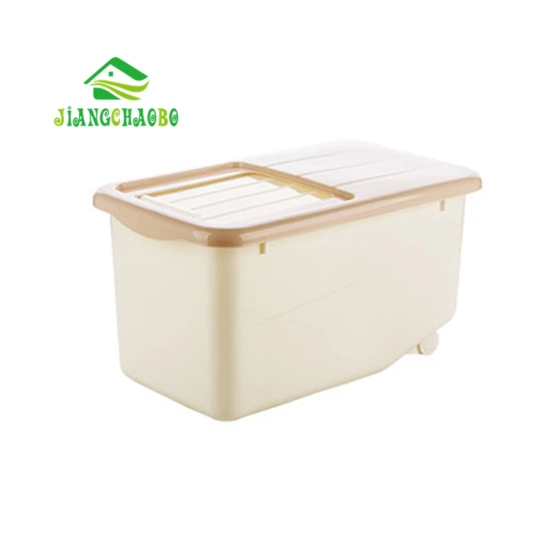 S Khaki JiangChaoBo толстый рисовый баррель для вредителей, кухонный пластиковый ящик для риса, 10 кг, влага, еда, овощи, держатели, коробка для хранения риса в штучной упаковке - Цвет: S Khaki