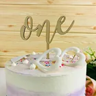 Один торт Топпер день рождения новорожденный первый день рождения детский душ Вечеринка один юбилей торт Топпер украшения принадлежности