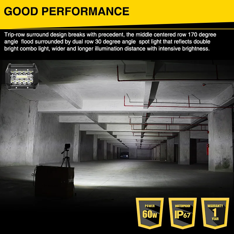 4 дюймовая двойная Тройная четырехрядная Светодиодная панель рабочего света