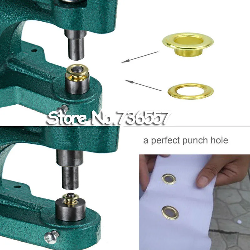 

Fast Shipping ! Industrial Grommet Button Machine Maker Eyelet Hand Press Presser Punch Tool For Banner Bags Shoes