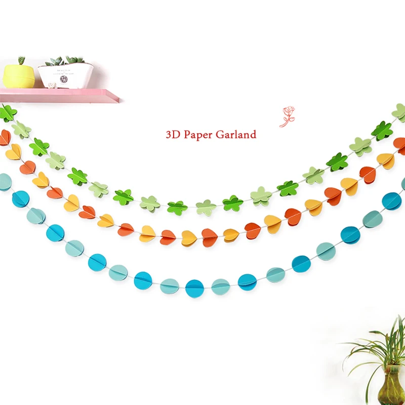 Бумажная гирлянда сделай сам украшение для свадьбы вечерние ринки рождества