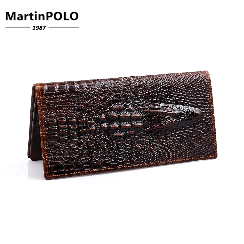 Натуральная кожа крокодила для мужчин кошелек Винтаж Дизайнер клатчи Бизнес