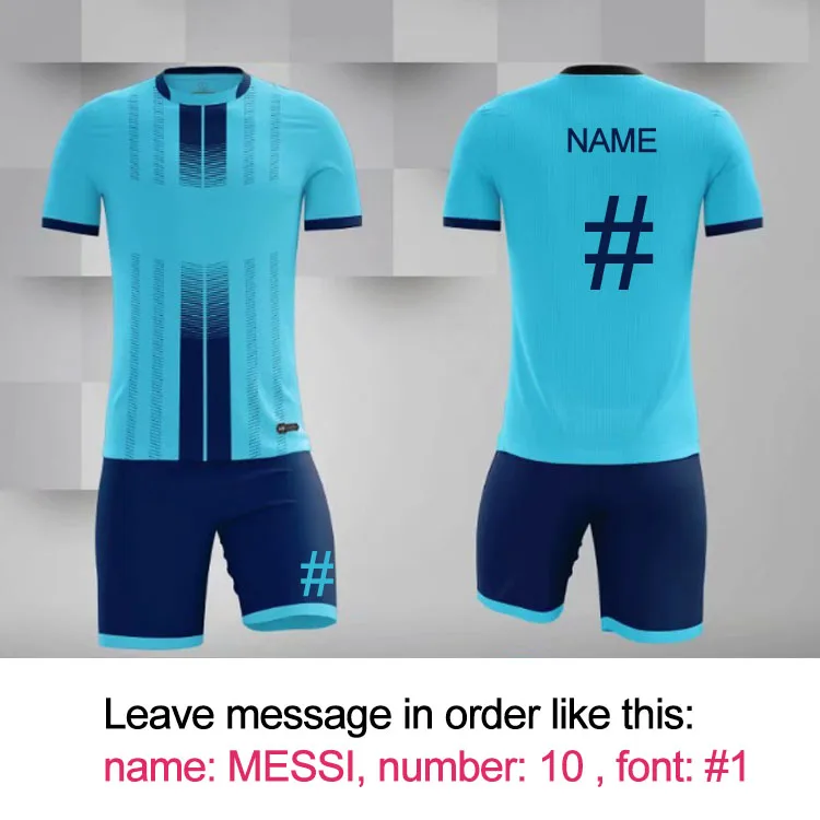name and number Набор футболок для футбола на заказ, мужская форма для футбольной команды, комплект для мальчиков, детский костюм с принтом «сделай сам», футболка с короткими рукавами, спортивная одежда для фитнеса - Цвет: name and number