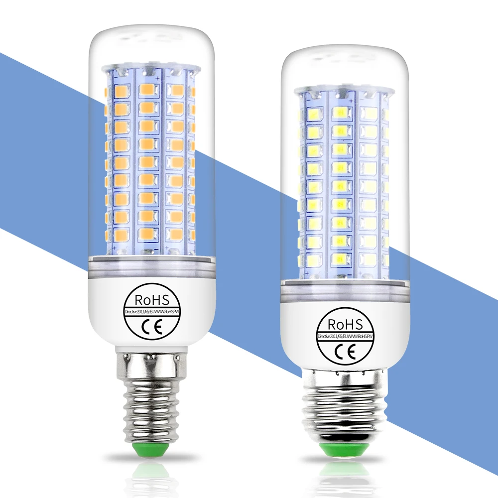 E27 светодиодная лампа E14 лампочка SMD 2835 кукурузная 220 В ампул 30 36 48 56 69 89 102
