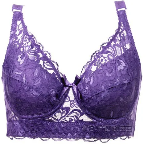 purple Горячий Лето бюзгалтерыы женские лифчики 80 85 90 95 100 B C D Кубок 3/4 подбитый отвесный Дамское белье бюстгалтеры больших размеров нижнее белье женское черный белый бюстгалтер пуш ап женский кружево лифчик - Цвет: purple