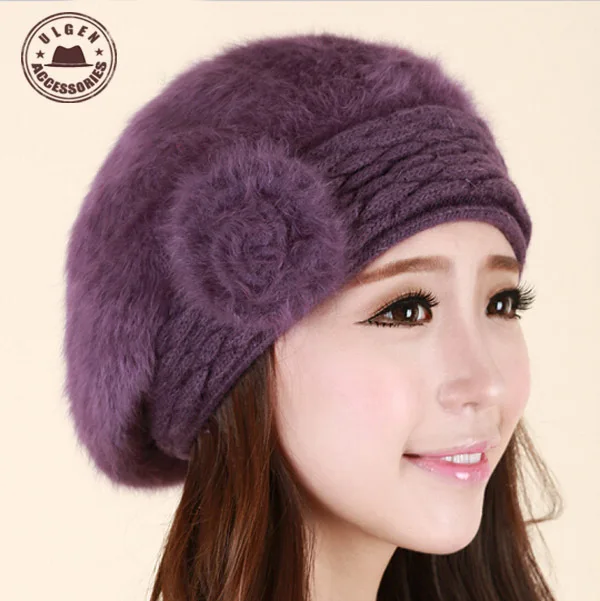

Boina Infantil Hats Boina Masculina New Arrival Female Cute Fashionable Winter Warm Soft Women Beret Hat Rabbit Fur pink hat