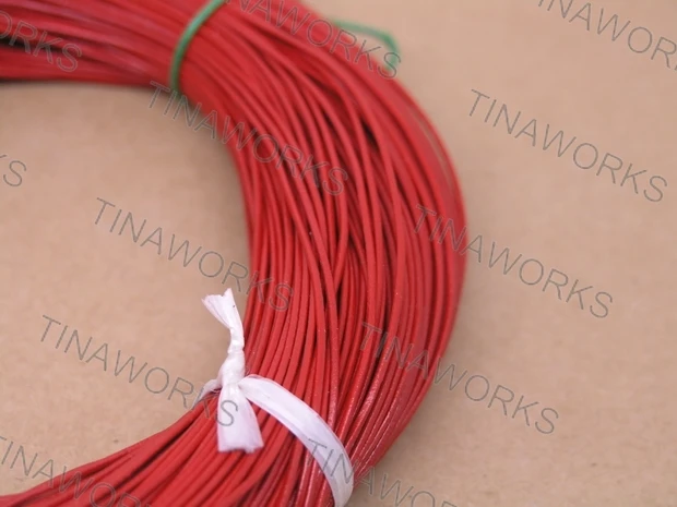 

100 Yards 1.0mm Red Round Real Genuine Leather Cord for Jewelry Making Crafting Beading Necklace Bracelet Making