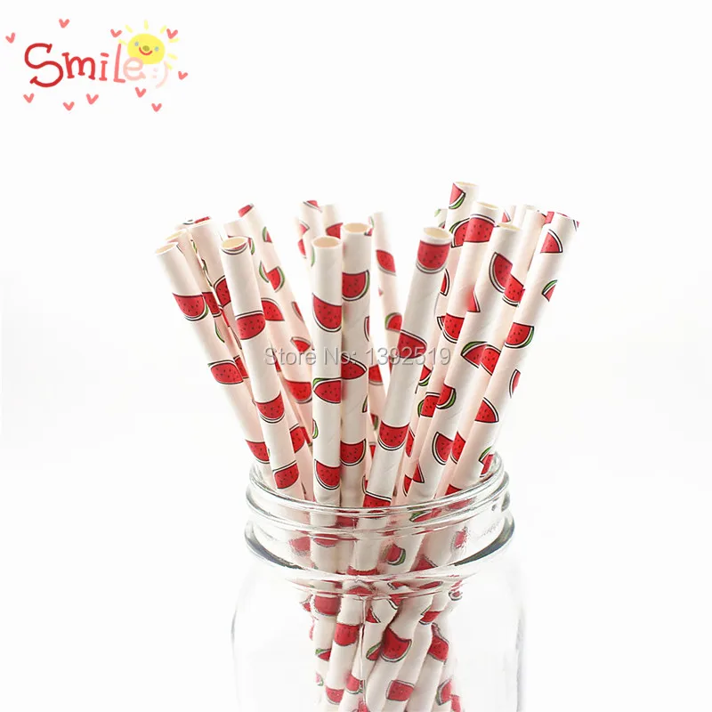 Лидер продаж! 5000 шт./лот фруктовые Коктейльные бумажные соломинки для напитков