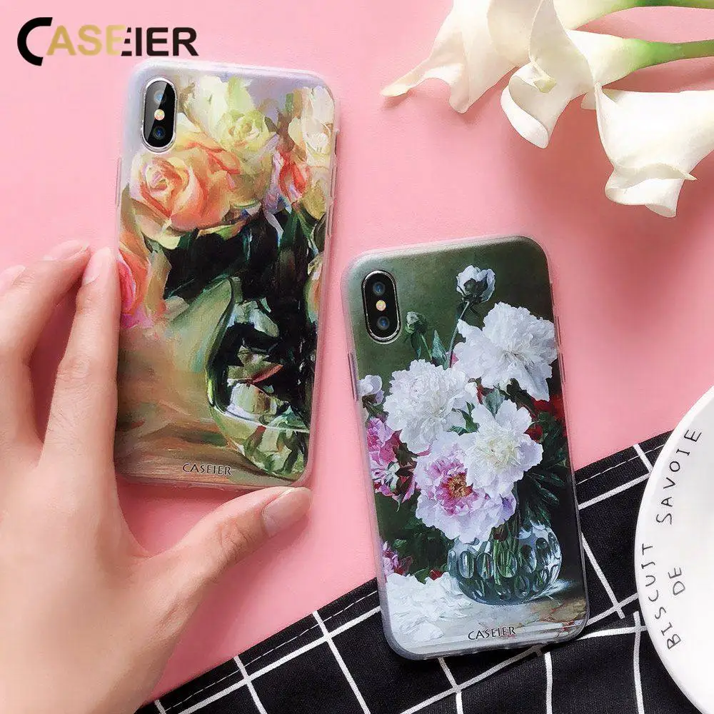 CASEIER Floral Phone Case For Xiaomi Redmi Note 5 4 4X Soft TPU Mi 6 6X A1 8 SE 3S 4A Plus 5A Funda |