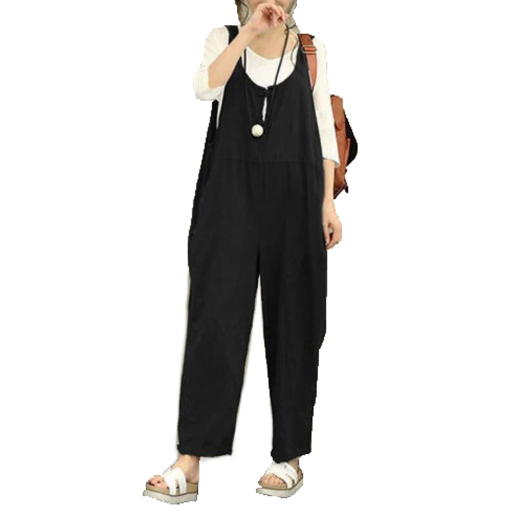 Брюки на подтяжках комбинезон для высокой талии длинный Комбинезон уютный