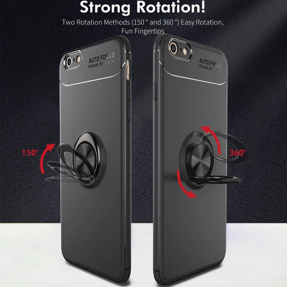 Soft TPU Case For iPhone 7 8 X Xs XR Max Auto Focus Invisible Ring Holder cover 7plus 6s Plus free shipping |