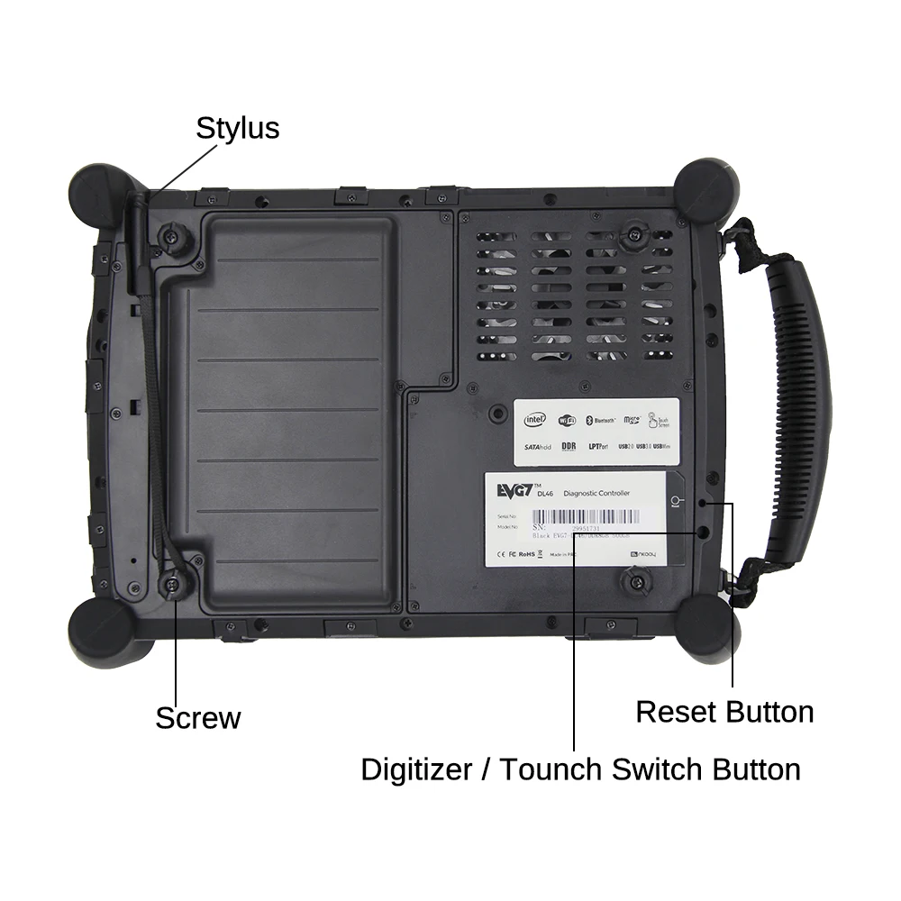 EVG7 DL46/WD 2GB 4GB 8GB DDR автомобильный диагностический контроллер планшет EVG 7 бесплатное программное обеспечение для C4 Star/MDI/ODIS/TIS Techstream+ 500G HDD