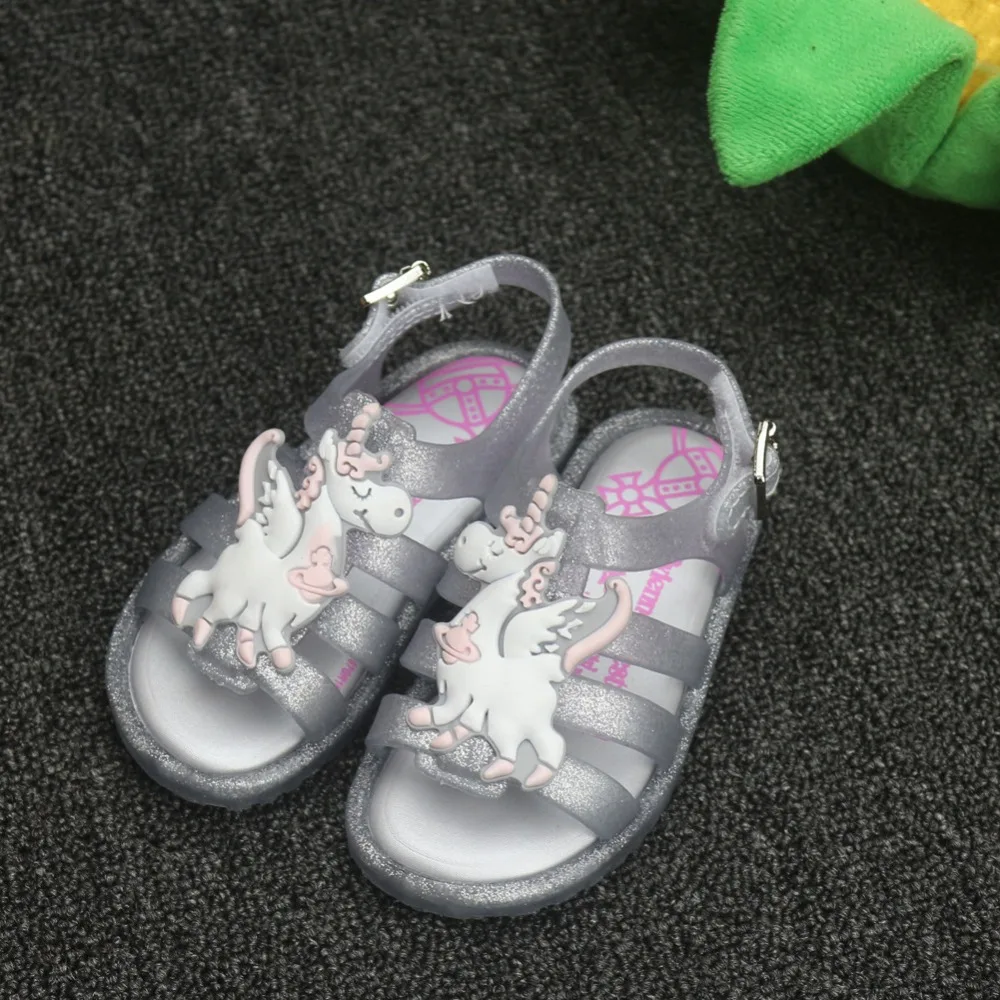 В римском стиле для девочек желе детские сандалии, босоножки Melissa обувь детские сандалии пляжная обувь нескользящие 12,8-17,8 см