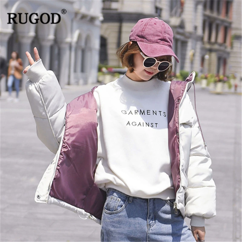 RUGOD 2019 новое осенне зимнее женское хлопчатобумажное пальто оверсайз с капюшоном