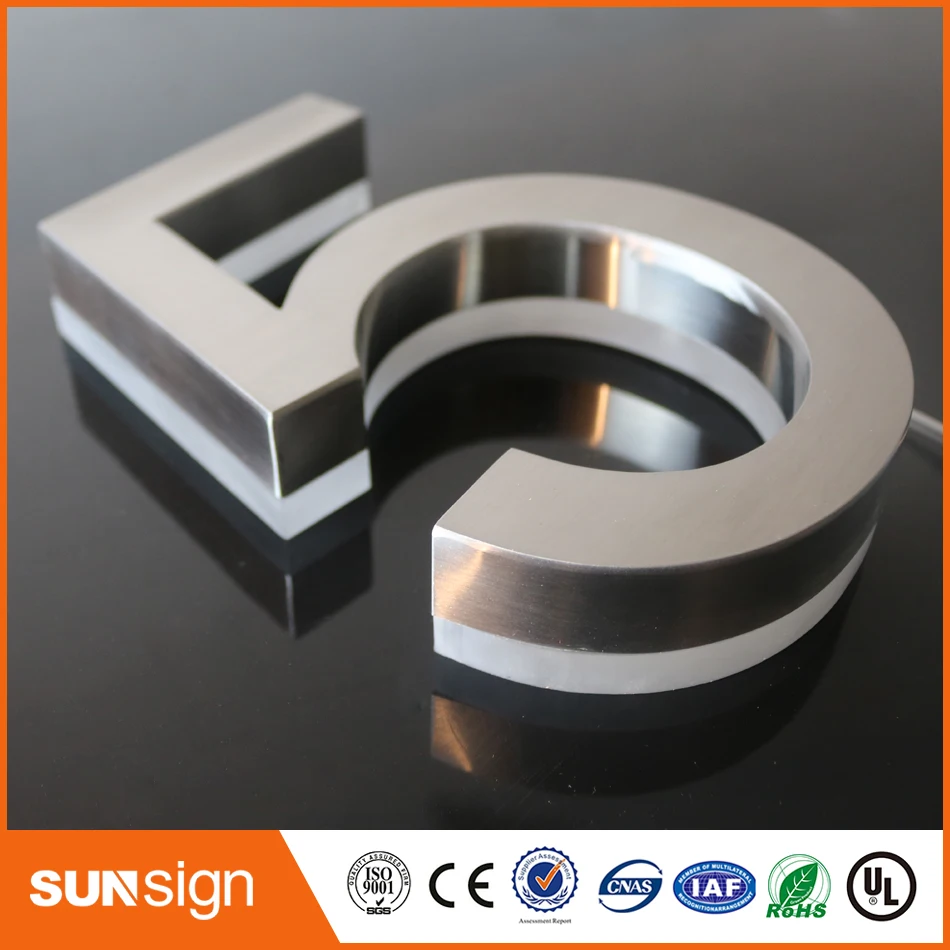 H 25 см с подсветкой 3D металлический светодиодный знак буквы канала для