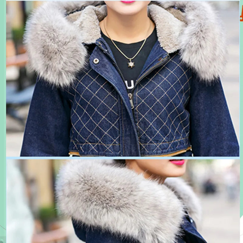 New Winter Woman Coat Parka Casual Outwear Fashion Hooded Denim Jacket Women Cotton Coats Women's Clothing Manteau Femme | Женская