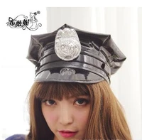 2022 black police hat cosplay police military hat uniform cap police uniform hat halloween party supplies