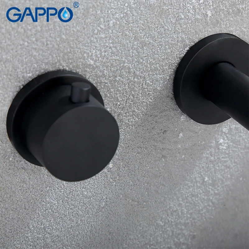 Смесители для раковины GAPPO настенный кран черного цвета ванной комнаты