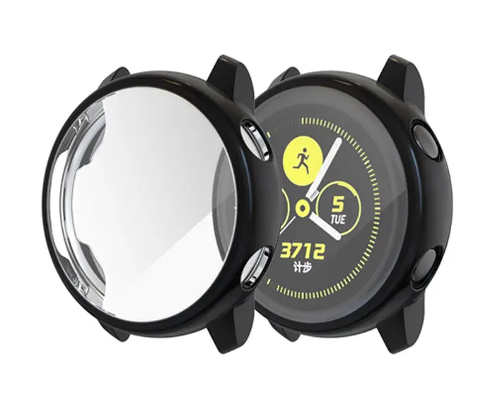 black Чехол для часов samsung galaxy Watch active case Аксессуары для бампера протектор полное покрытие силиконовый защитный чехол для экрана - Цвет: black