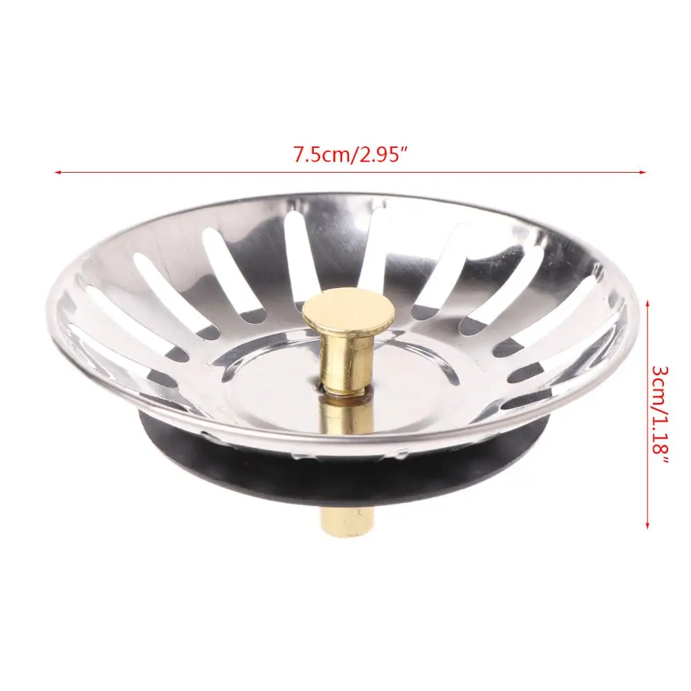 

Kitchen Stainless Steel Basin Drain Dopant Sink Strainer Basket Waste Filter