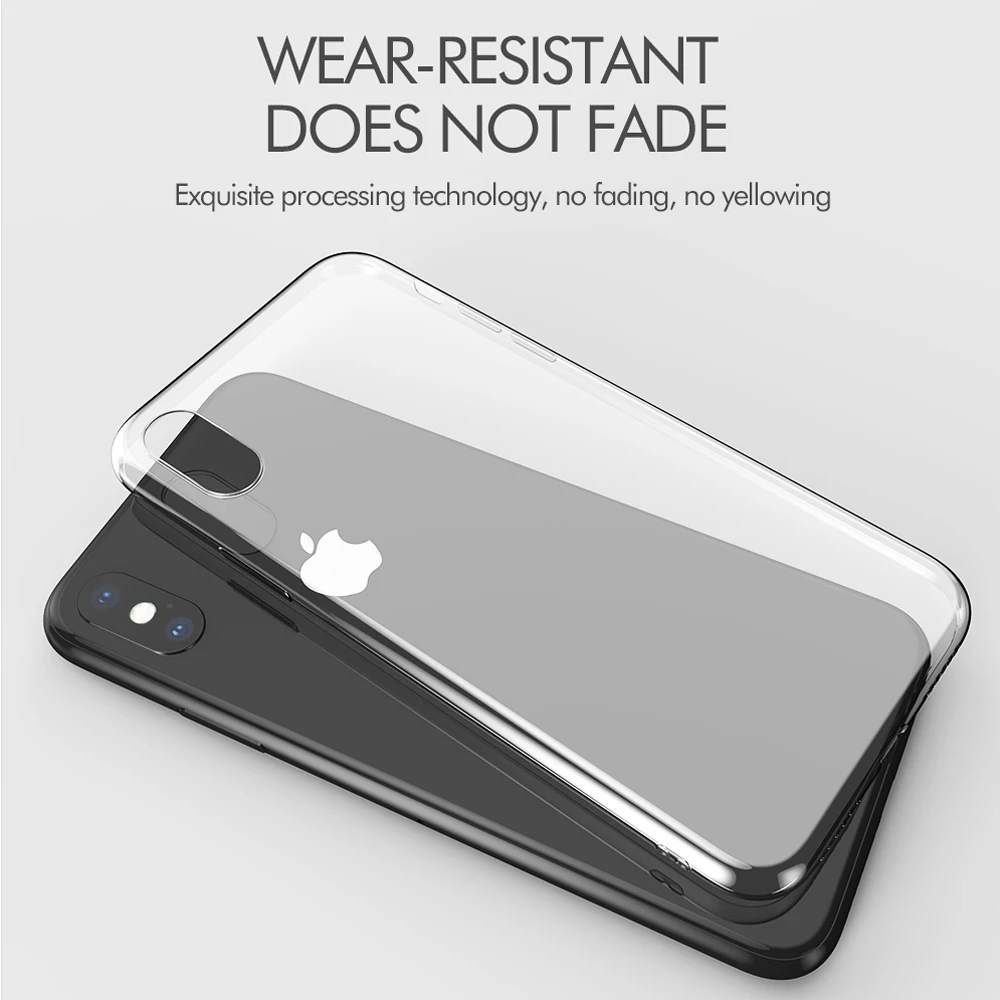 KEYSION ультратонкий прозрачный мягкий чехол из ТПУ для iPhone XS Max XR X тонкий