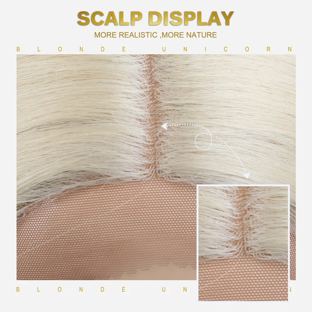 Блонд Единорог 28 &quotсинтетические кружева спереди средняя часть фиолетовый