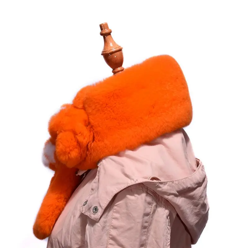 (TopFurMall) Детские осенне-зимние Оригинальные шарфы из меха кролика Рекс кольца на