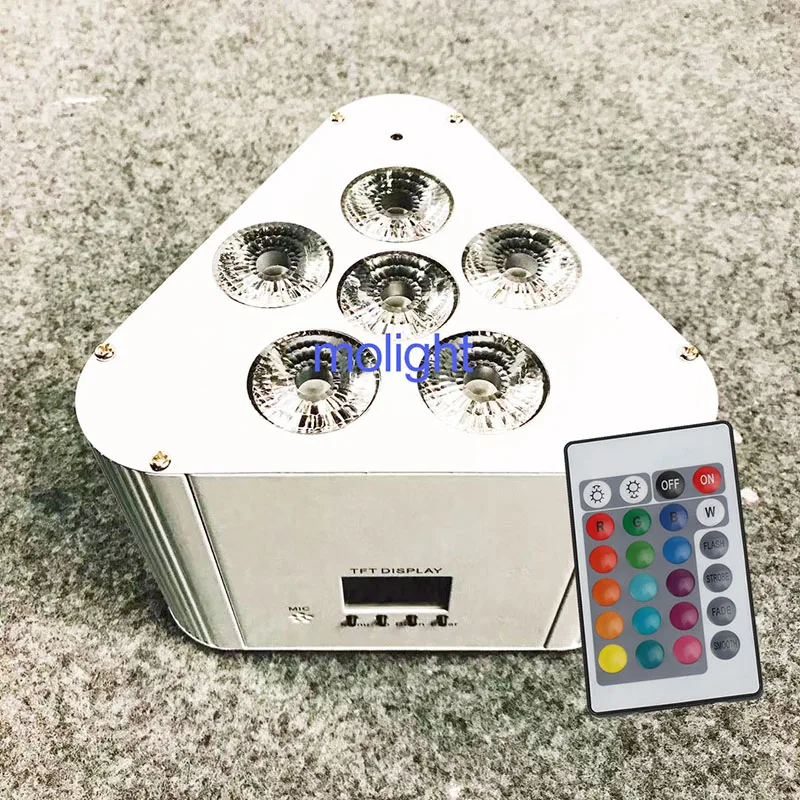Беспроводной dmx Uplighting 6x18 Вт RGBWA UV 6 в 1 с Wi Fi и пультом дистанционного управления