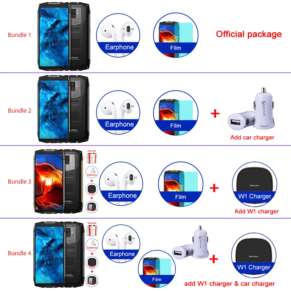 Смартфон Blackview BV6800 Pro IP68 IP69K Face ID 5," FHD 4 Гб+ 64 Гб 16,0 Мп мобильный телефон Восьмиядерный Android 8,0 NFC 4G мобильный телефон