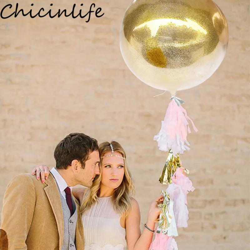 Chicinlife 1 шт. 18 дюймов конфетти Чистый воздушный шар День рождения детский душ